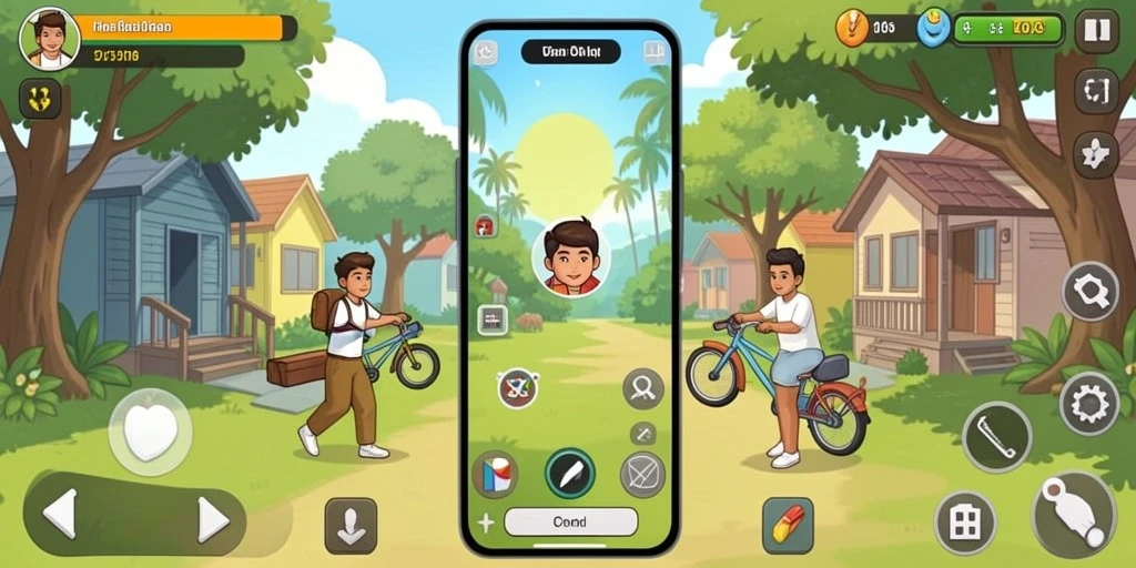 Tampilan awal dengan pilihan karakter menarik.